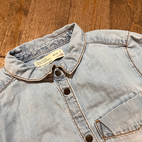 NWOT Zara Girls Denim Shirt - Picture 2 of 3